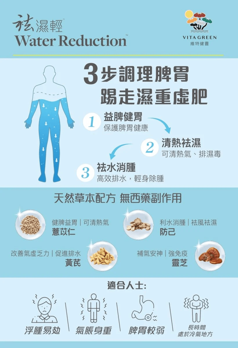 袪濕輕 - 去浮腫趕走虛肥健脾益胃 - 維特健靈官方海外專賣店 Vita Green Official Global Shop