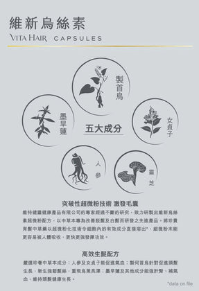 【網店人氣王】維新烏絲素 (超微粉配方) 108粒裝 - 維特健靈官方海外專賣店 Vita Green Official Global Shop